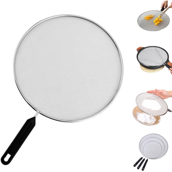 Splatter Screen for Frying Pan, Stainless Steel Grease Splatter Guard Splatter Screen Set Fine Mesh Stainless-Steel Grease Splatter Guard For Pots, Pans, and Skillet