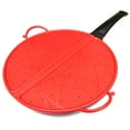 thumbnail image 1 of Splatter Screen Pan Guard Frying Bacon Grease Oil Red Silicone Gaurd Stove Top Cooking Exultimate, 1 of 7