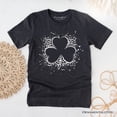thumbnail image 1 of Splatter Shamrock Silhouette St Patrick’s Day T-Shirt, Retro Lucky Clover Tee, 1 of 8