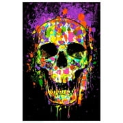 Splatter Skull Non-Flocked Blacklight Poster 24 x 36