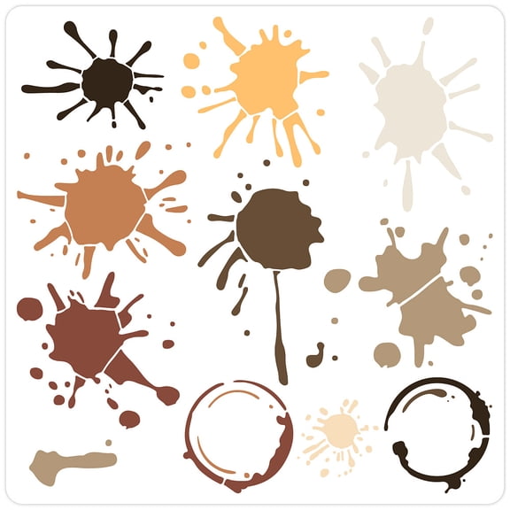 Splatter Stencil 11.8x11.8 Inch Large Square PET Plastic Reusable Graffiti Water Stain Spills Spray Paint Splatter Stencils Template