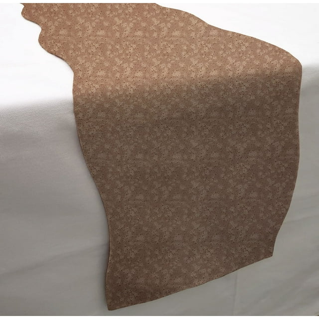 Splatter Table Runner by Penny's Needful Things (6 Feet Long - SCALLOPED) (Chocolate Brown)