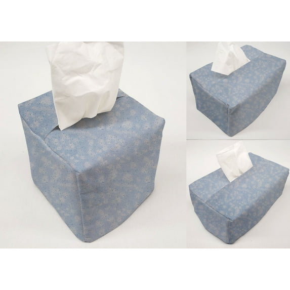 Splatter Tissue Box Cover by Penny's Needful Things (Short Rectangle) (Light Blue)