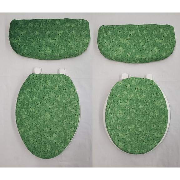 Splatter Toilet Seat Lid and Tank Cover Set by Penny's Needful Things (Hunter Green)