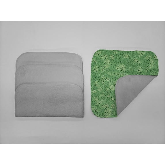 Splatter Washcloths (Set of 4) by Penny's Needful Things (Towel Color: Gray) (Hunter Green)