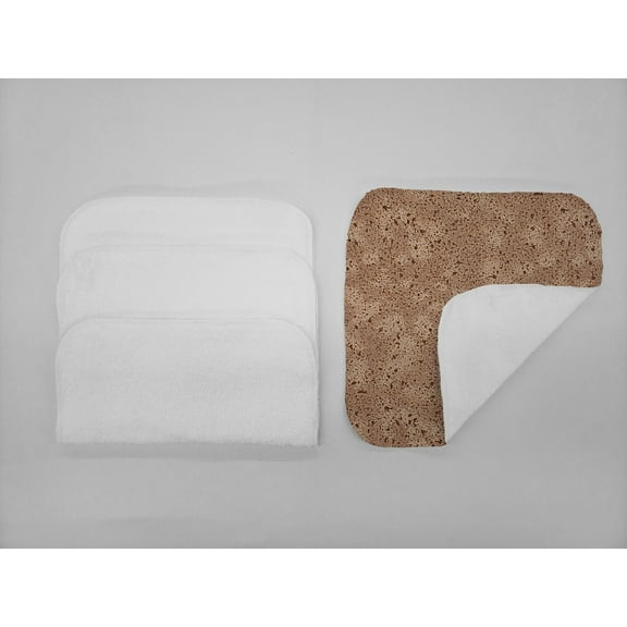 Splatter Washcloths (Set of 4) by Penny's Needful Things (Towel Color: White) (Chocolate Brown)
