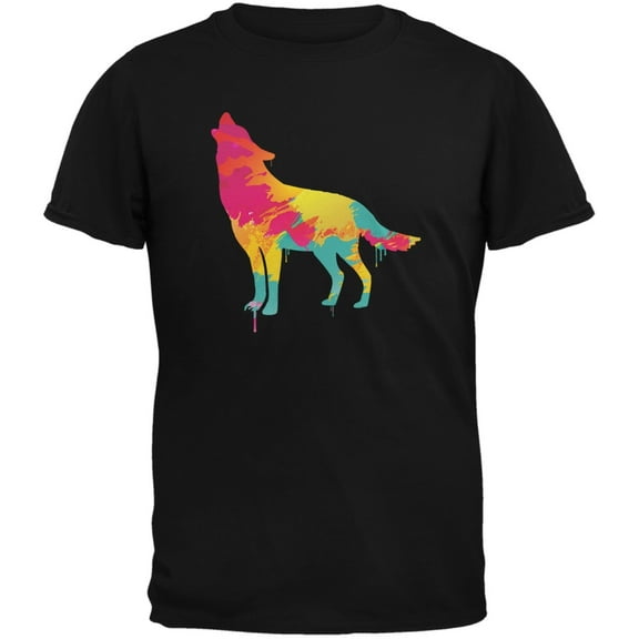 Splatter Wolf Black Youth T-Shirt - Medium(10/12)