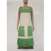 Splatter on Natural Canvas Cross Back Apron by Penny's Needful Things (Hunter Green)