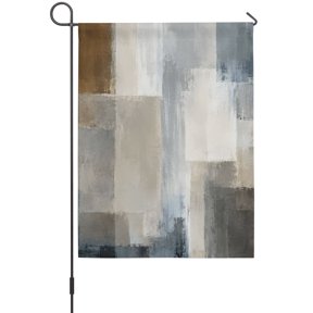 Splattered Gray Garden Flag 12 x 18 Inches, Abstract Slate Silver Faded Blocks Concrete Texture Weather Proof Outdoor Patio Flags Double Sided Small Garden Decoration for Yard Outside Home