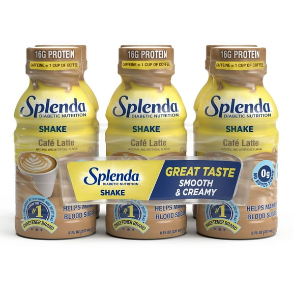 Splenda Diabetes Care Shake, To help manage blood sugar, 8oz Cafe Latte, 24ct