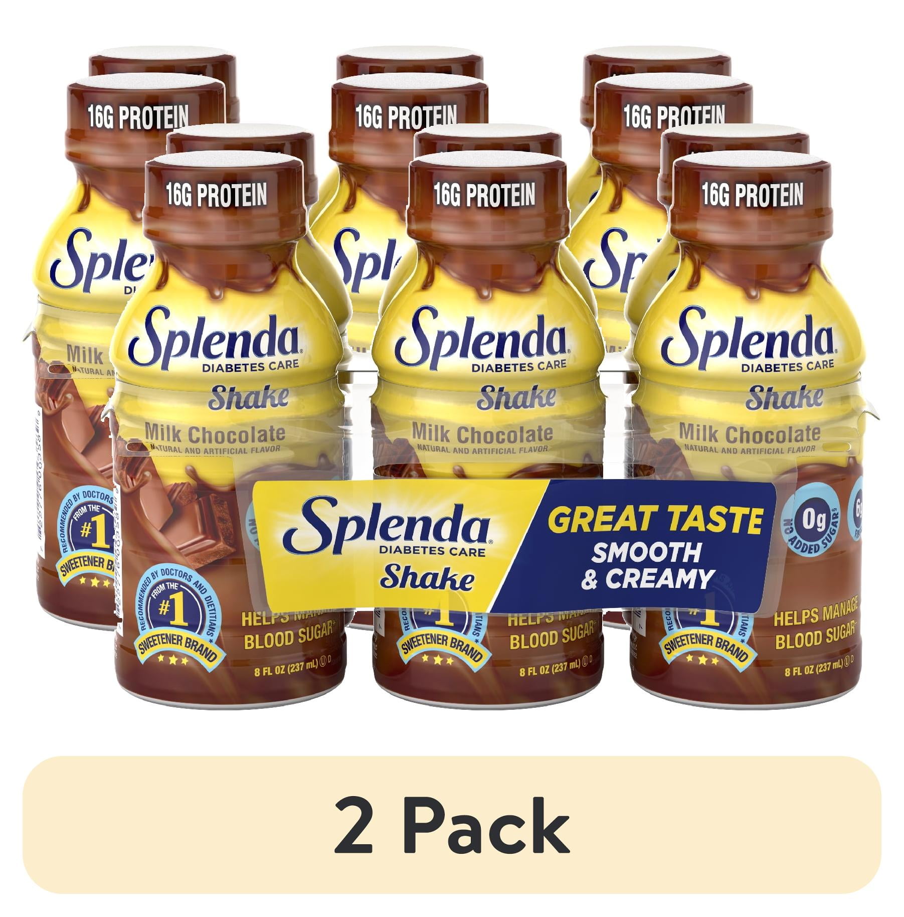 (2 pack) Splenda Diabetes Care Shake, to Help Manage Blood Sugar, 8oz, Milk Chocolate, 6ct