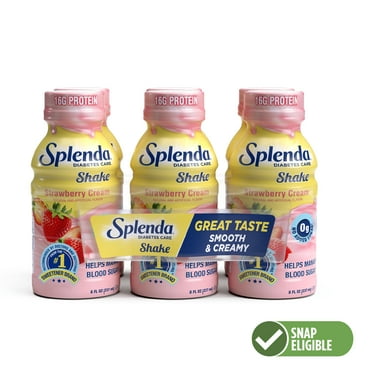 Splenda Diabetes Care Shake, to Help Manage Blood Sugar, 8oz Strawberry Cream 6ct