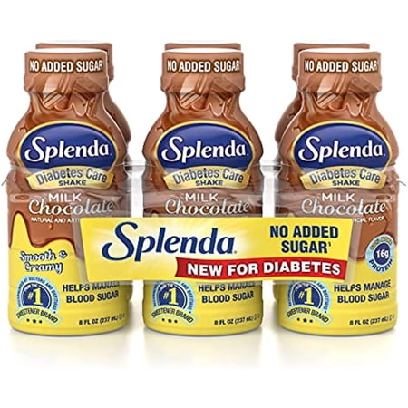 Splenda Diabetes Care Shakes - Meal Replacement Shake, 8 Fluid Ounces Per Bottle (Milk Chocolate, 6 Pack)