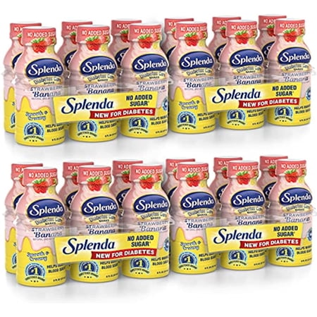 Splenda Diabetes Care Shakes - Meal Replacement Shake, Strawberry, Banana,8 Fl Oz (Pack Of 24)