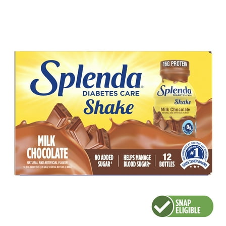 Splenda Diabetic Protein Shakes, to Help Manage Blood Sugar, 8oz Milk Chocolate, 12ct
