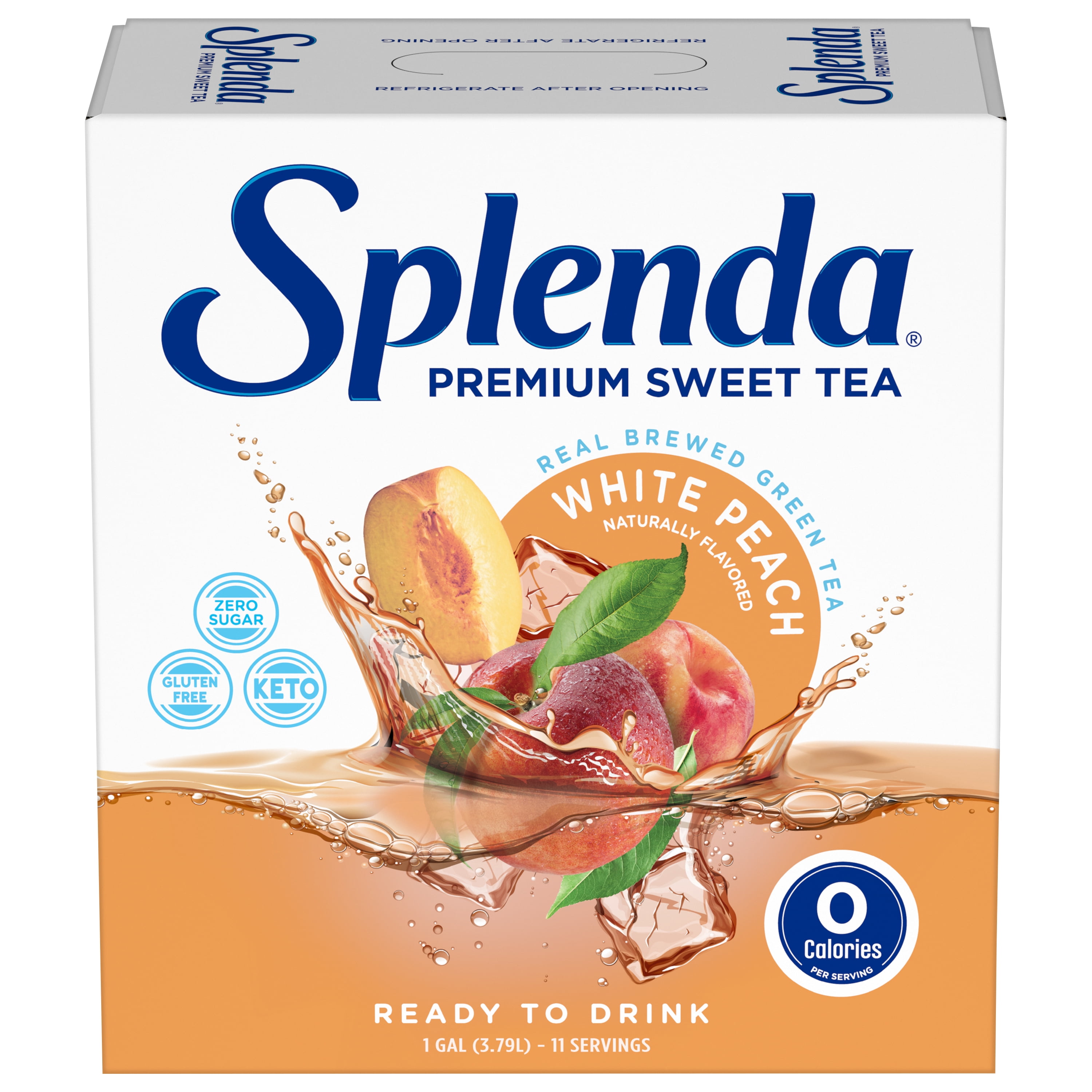 Splenda Gluten-Free White Peach Green Tea, 128 fl oz