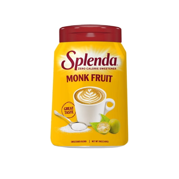 Splenda Monk Fruit Natural Zero Calorie Sweetener, Granulated Sugar Substitute - 19 oz.