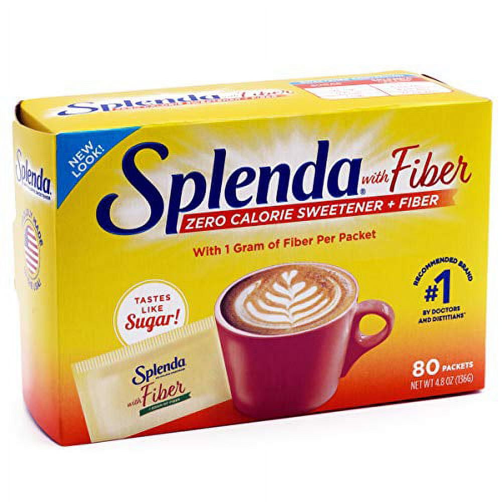 SplendaNo Calorie Sweetener 1G of Fiber Packets, 80 Count (Pack of 1