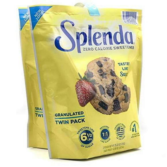 Splenda No Calorie Sweetener, Granulated Sugar Substitute, Resealable Twin Pack Bags, 25.22 Ounce (Each Pouch: 12.61 Oz)