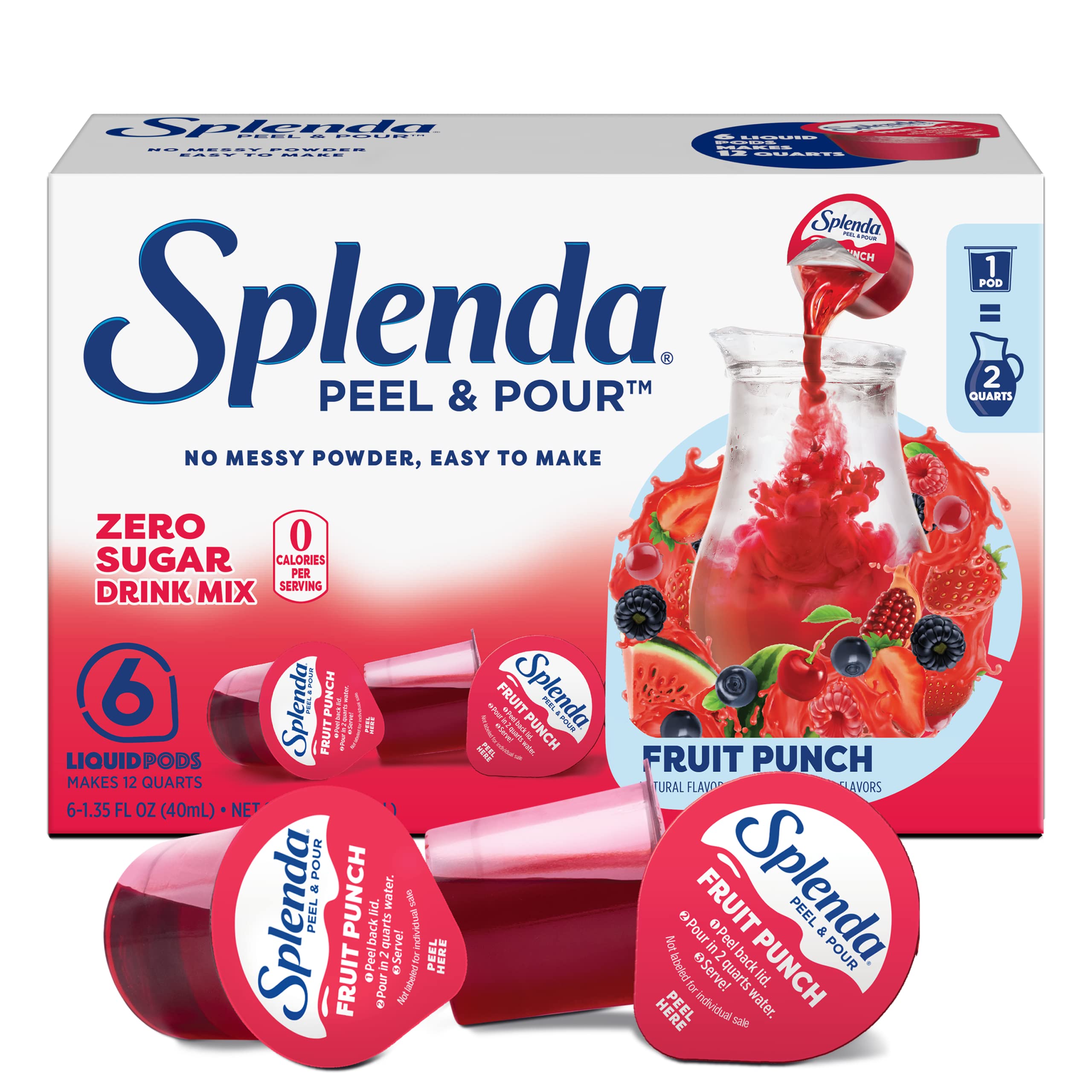 Splenda Peel And Pour Zero Calorie Drink Mix, Naturally Flavored Sugar