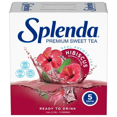 Splenda Premium Ready-to-Drink Boxed Liquid Hibiscus Tea, 1 Gallon