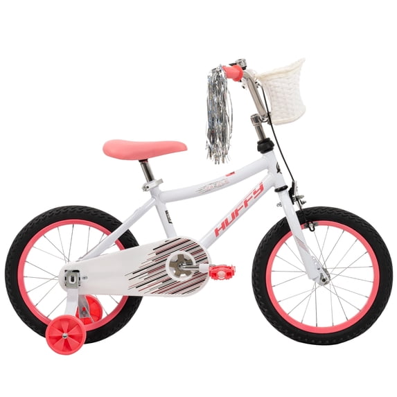 Huffy 16” Zazzle Kids’ Bike, EZ Build, Fits Riders 42”-48”, White, Youth, Girls