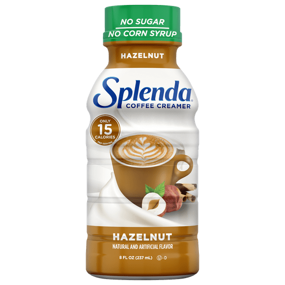 Splenda Sugar Free, Low Calorie Hazelnut Coffee Creamer, 8 fl Ounce Bottle