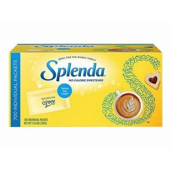(2 pack) Splenda Zero Calorie Sweetener, Sugar Substitute Packets, 700 Count, Cardboard Box