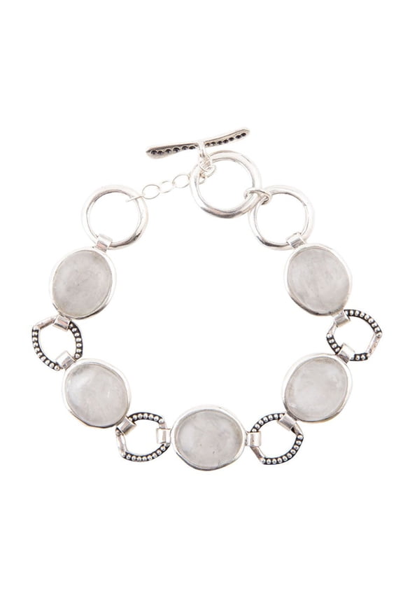 Splender Grey Quartz Sterling Link Bracelet