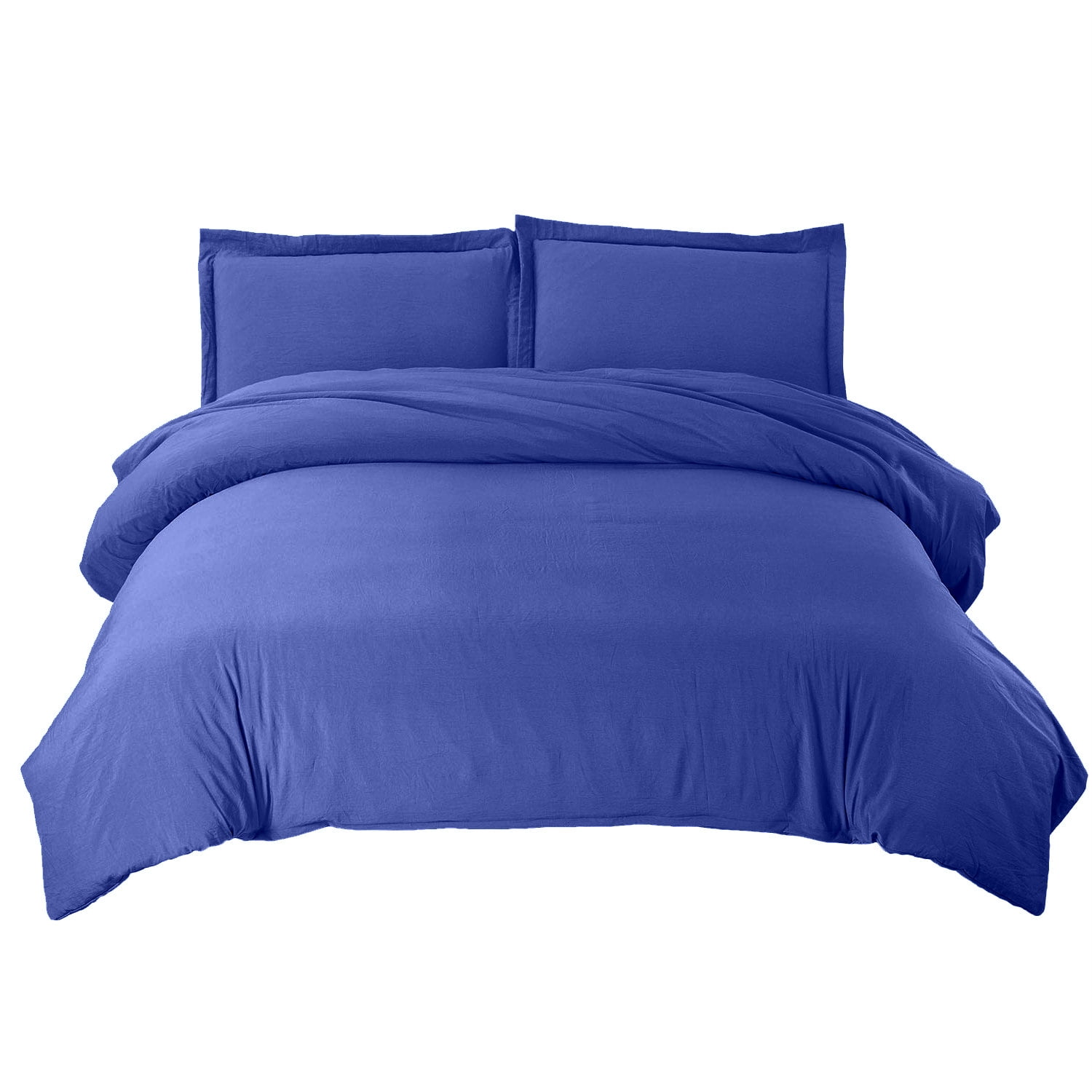 Splendid Collections 3 Piece Duvet Cover Set Royal Blue Solid - Super Soft Brushed Microfiber - King Size Comforter Cover with Zipper Closure and 2 Pillow Shams - Easy to Put - Wrinkle Resistant