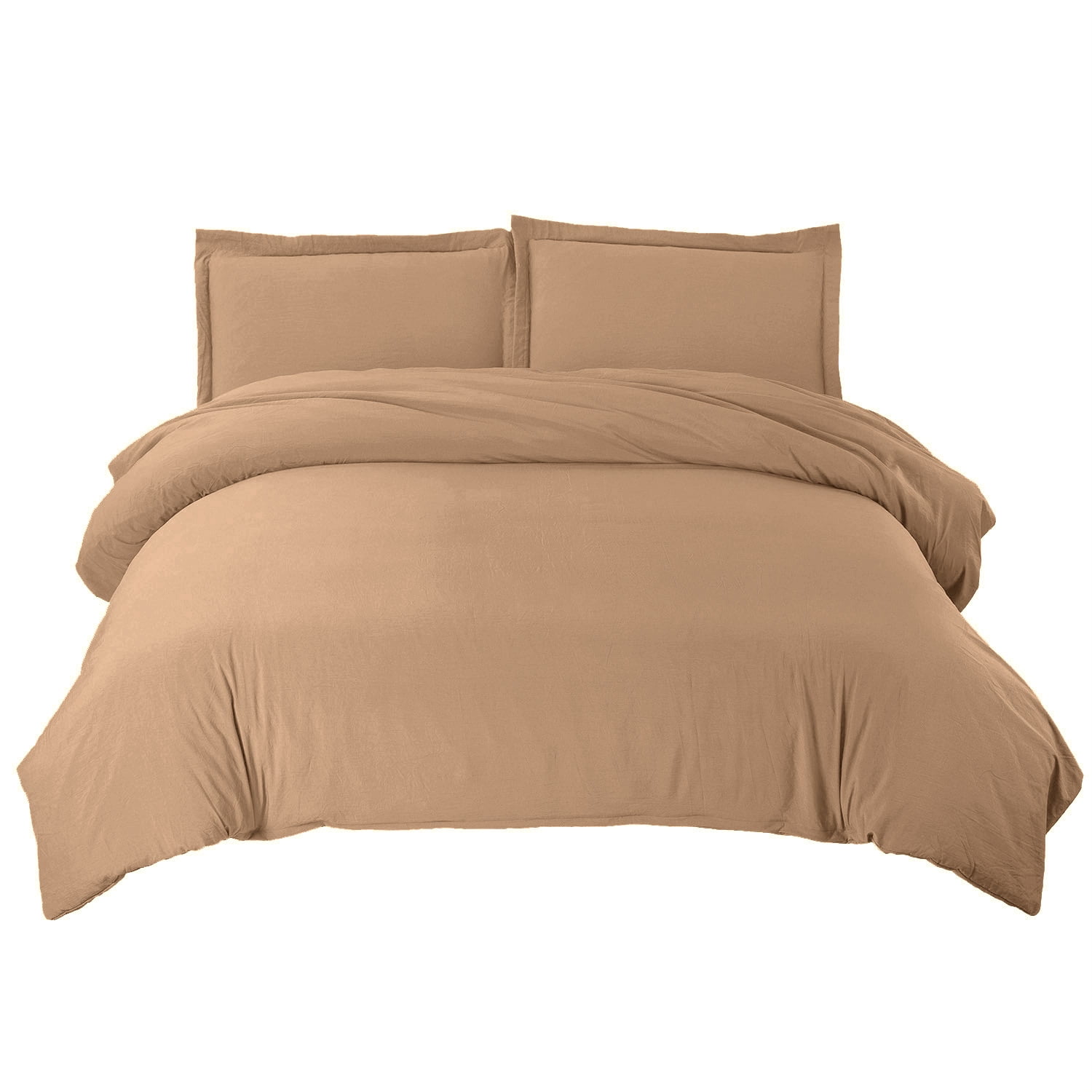 Splendid Collections 3 Piece Duvet Cover Set Taupe Solid - Super Soft Brushed Microfiber - King Size Comforter Cover with Zipper Closure and 2 Pillow Shams - Easy to Put - Wrinkle Resistant