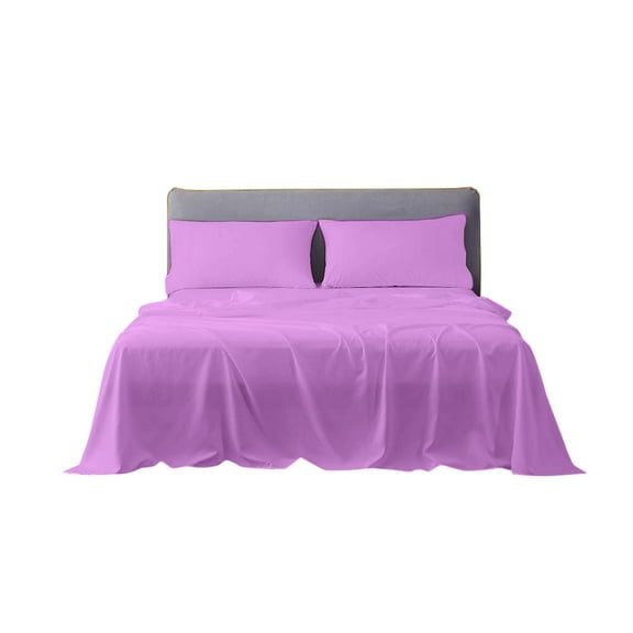 Splendid Collections Bed Sheet Set - 4 Piece Cal King Solid Lavender Sheets - Super Soft Microfiber 1800 Bedding - Fits Mattress up to 15 Inches - Easy Fit and Wrinkle, Fade, Stain Resistant