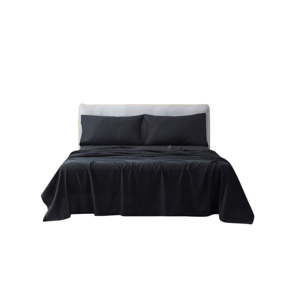 Splendid Collections Bed Sheet Set - 4 Piece Full Solid Black Sheets - Super Soft Microfiber 1800 Bedding - Fits Mattress up to 15 Inches - Easy Fit and Wrinkle, Fade, Stain Resistant