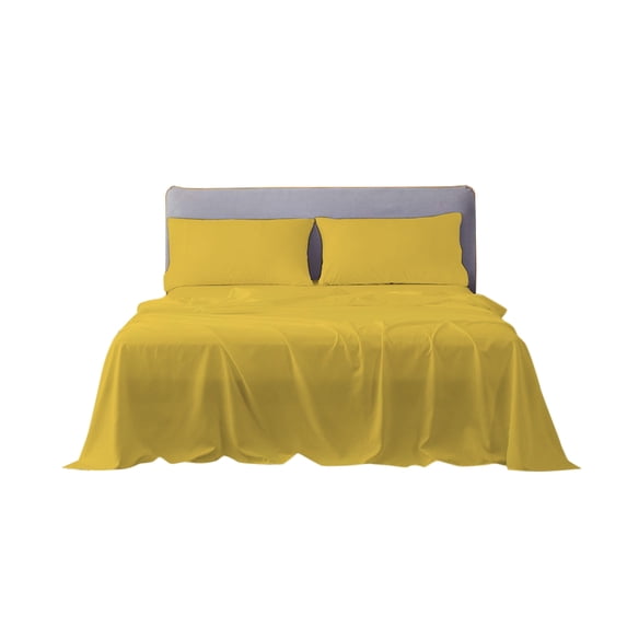 Splendid Collections Bed Sheet Set - 4 Piece Full Solid Gold Sheets - Super Soft Microfiber 1800 Bedding - Fits Mattress up to 15 Inches - Easy Fit and Wrinkle, Fade, Stain Resistant