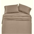 thumbnail image 1 of Splendid Collections Bed Sheet Set - 4 Piece King Stripe Taupe Sheets - Super Soft Microfiber 1800 Bedding - Fits Mattress up to 15 Inches - Easy Fit and Wrinkle, Fade, Stain Resistant, 1 of 4