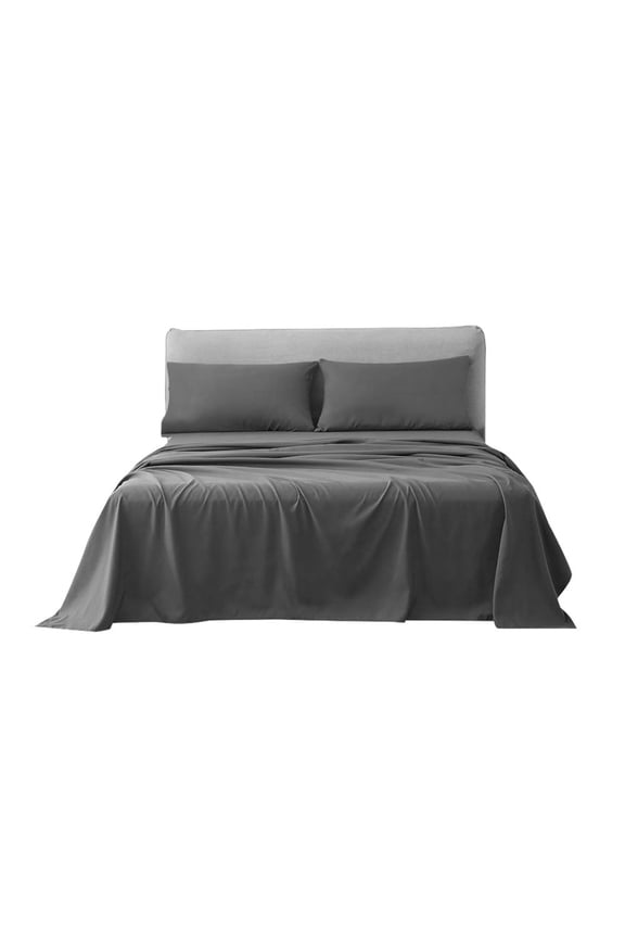 Collections Bed Sheet Set - 4 Piece Twin XL Solid Gray Sheets - Super Soft Microfiber 1800 Bedding - Fits Mattress up to 15 Inches - Easy Fit and Wrinkle, Fade, Stain Resistant