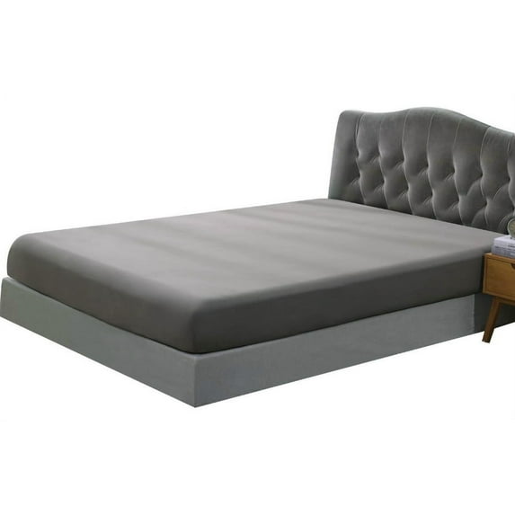 Splendid Collections King Fitted Sheet Only 1PC - 15 Inch Deep Sheets - Brushed Microfiber Super Silky Soft Fitted Bed Sheet - Breathable and Wrinkle Free Bottom Sheet (Solid Gray)