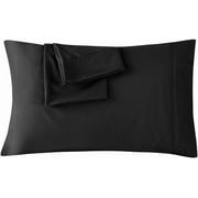 Splendid Collections Pillowcases Set of 2 with Envelope Closure - Solid Black King Size Pillow Cases (20 x 40 Inch) - Super Soft Microfiber Pillow Covers - For Home, Hotels and Hospital Use