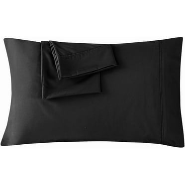Splendid Collections Pillowcases Set of 2 with Envelope Closure - Solid Black King Size Pillow Cases (20 x 40 Inch) - Super Soft Microfiber Pillow Covers - For Home, Hotels and Hospital Use