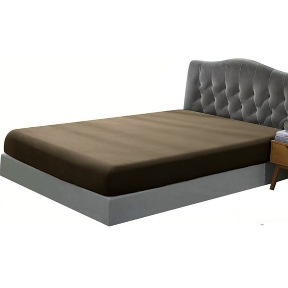 Splendid Collections Twin XL Fitted Sheet Only 1PC - 15 Inch Deep Sheets - Brushed Microfiber Super Silky Soft Fitted Bed Sheet - Breathable and Wrinkle Free Bottom Sheet (Solid Chocolate)