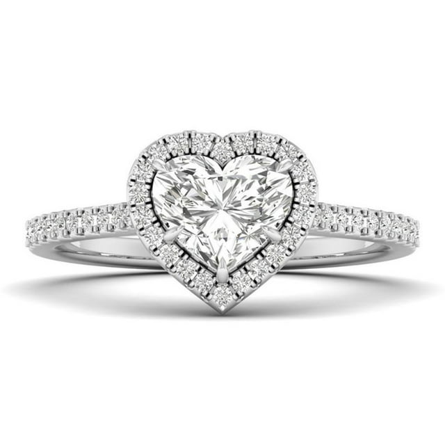 Splendid Jewel 14K White Gold Over Ring 1.15 Ct VVS1 Heart Cut