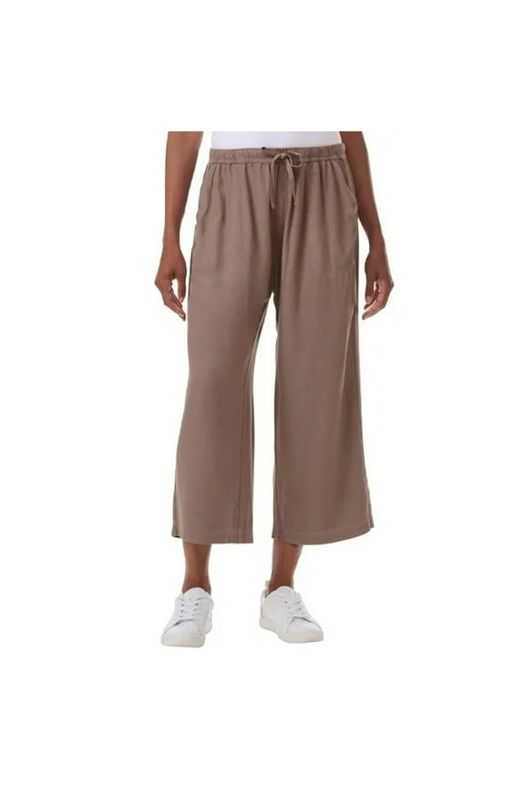 Ladies' Wide Leg Crop Pant | Light Brown, Large