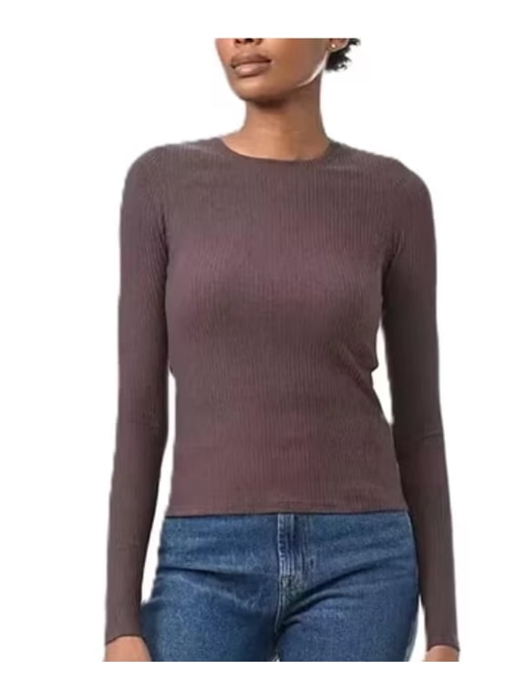 Long Sleeve Ribbed Stretch Tee, Women's XXL