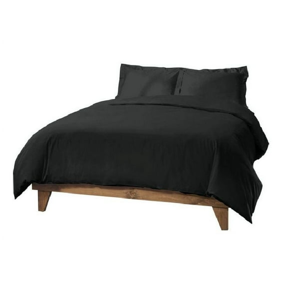 Splendid - Luxurious Quality 3 PC 1800 Series Microfiber Duvet cover set (Solid Black, King)- Easy to care, Super Soft & Durable - Zippered Closure with Corner Ties