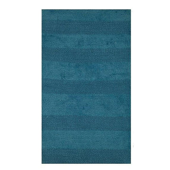 Splendid Striped Soft Plush Cotton Bath Rug 21" X 34" Aqua by Castle Hill London