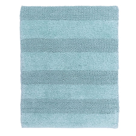Splendid Striped Soft Plush Cotton Bath Rug 21" X 34" Light Blue by Castle Hill London