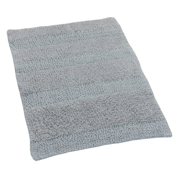 Splendid Striped Soft Plush Cotton Bath Rug 22" X 60" Silver by Castle Hill London