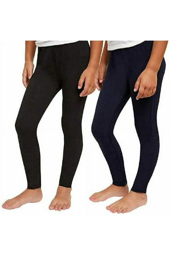 Studio Girls 2-Pack Stretch Knit Leggings - Black/Navy - Size 5/6