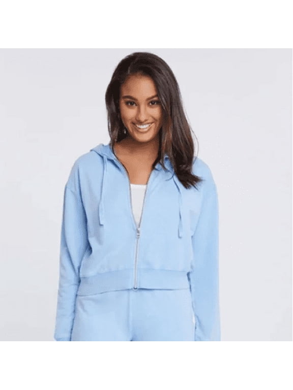 Sundown by Splendid Womens Velour Joey Hoodie, Blue, Large