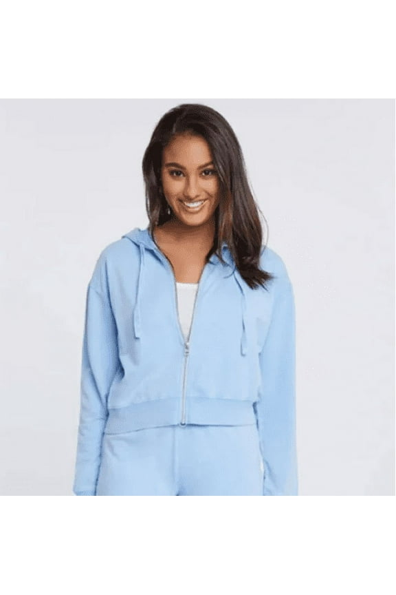 Sundown by Splendid Womens Velour Joey Hoodie, Blue, Large